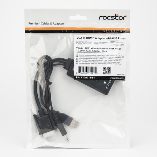 Rocstor Y10A218-B1 video cable adapter