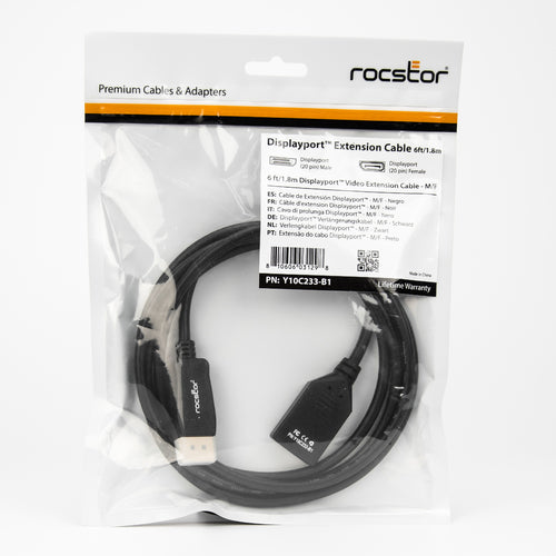 Rocstor Y10C233-B1 DisplayPort cable