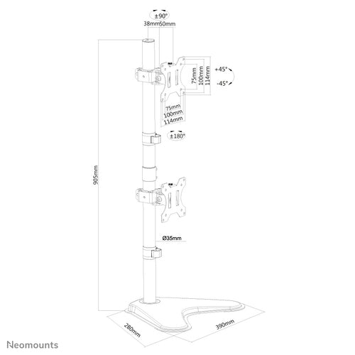 Neomounts FPMA-D550DDVBLACK monitor mount / stand