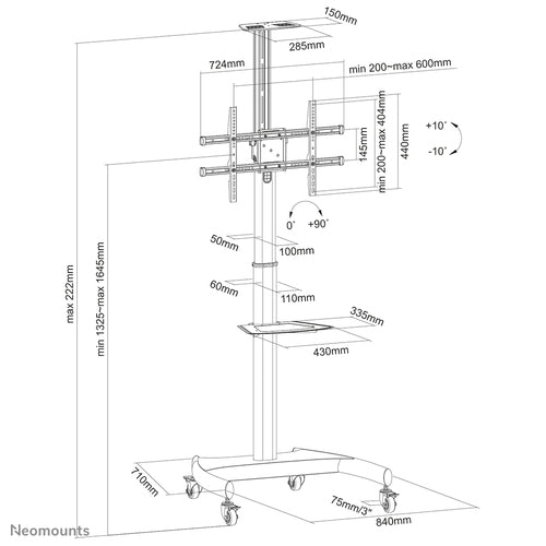 Neomounts PLASMA-M1900E multimedia cart/stand