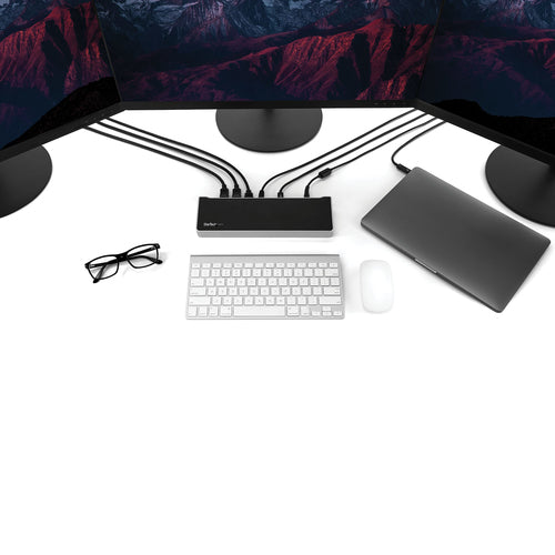 4K USB-C Docking Station Triple Monitor HDMI DisplayPort 100W Power Delivery