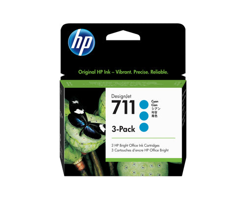 HP 711 3-pack 29-ml Cyan DesignJet Ink Cartridges print head