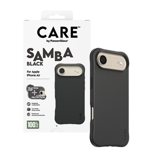 PanzerGlass CARE by ® Fashionable Case Samba Black w. MagSafe iPhone Air mobile phone case