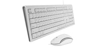 Full-Size Wired Keyboard with Mouse USB White Macally QKEYCOMBO