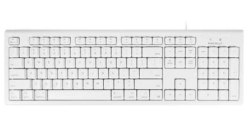 Full-Size Wired Keyboard with Mouse USB White Macally QKEYCOMBO