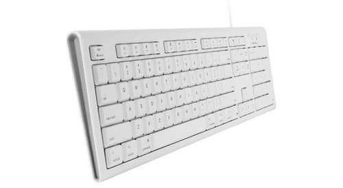 Full-Size Wired Keyboard with Mouse USB White Macally QKEYCOMBO