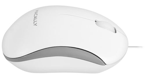 Full-Size Wired Keyboard with Mouse USB White Macally QKEYCOMBO