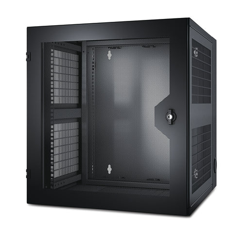 Wall Mount Rack Cabinet 13U Vented Door Server Capacity Black