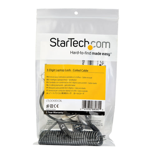 StarTech.com LTLOCK3DCOIL cable lock