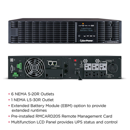 3kVA CyberPower Online-USV mit Doppelwandler und reiner Sinuswelle, 2700W
