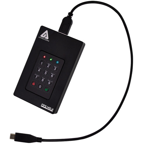 External Hard Drive Apricorn Aegis Fortress L3 1TB USB 3.2 Portable 5400RPM