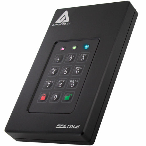 External Hard Drive Apricorn Aegis Fortress L3 1TB USB 3.2 Portable 5400RPM