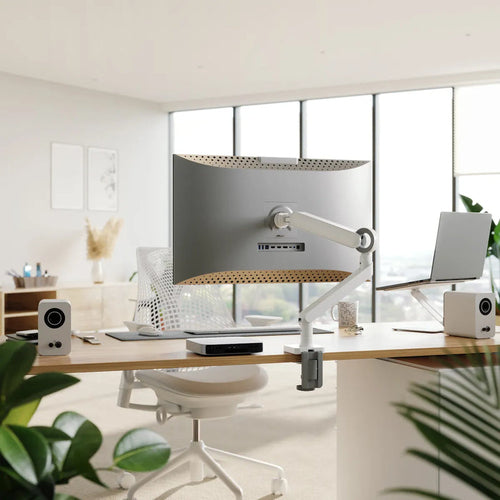 ALOGIC C32GMA1 Monitorhalterungsständer – Verstellbar für 17 bis 35 Zoll Displays – Weiß