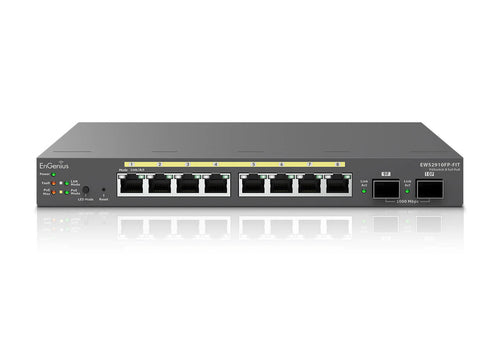 8-Port GbE Managed PoE Network Switch 130W SFP Desktop Wall-Mountable