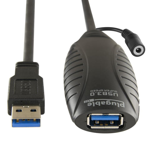 USB 3.2 Gen 1 Cable 10m USB A to USB A Black Plugable Technologies
