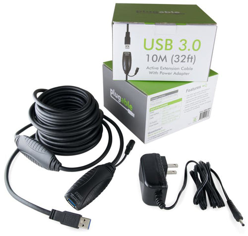USB 3.2 Gen 1 Cable 10m USB A to USB A Black Plugable Technologies