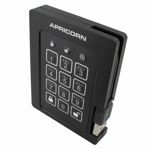 Aegis Padlock 4TB Portable Hard Drive USB 3.2 Black - Apricorn