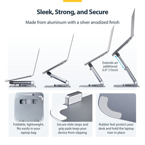 Telescopic Laptop Stand Adjustable Height Aluminum Portable 360° Swivel