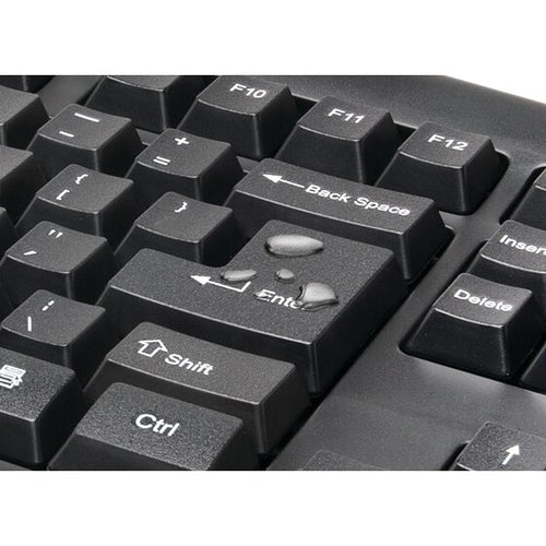 Wireless Full-Size QWERTY Keyboard Black RF Technology