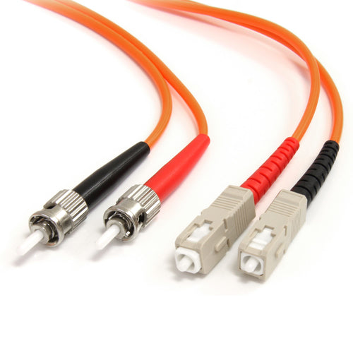 Fiber Optic Cable StarTech.com 3m Multimode Duplex OM1 ST/SC LSZH