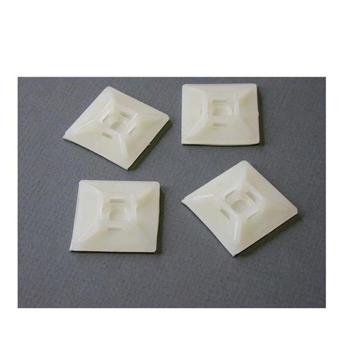 Self-Adhesive Cable Tie Mounts 188mm White Nylon 100 Pack