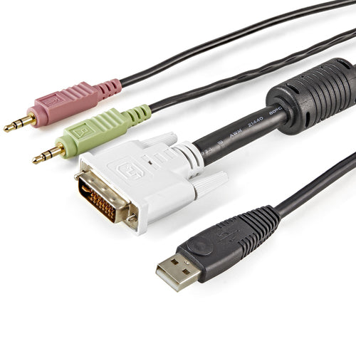 StarTech.com 1,8m 4-in-1 USB-DVI-KVM-Kabel mit Audio und Mikrofon - USBDVI4N1A6