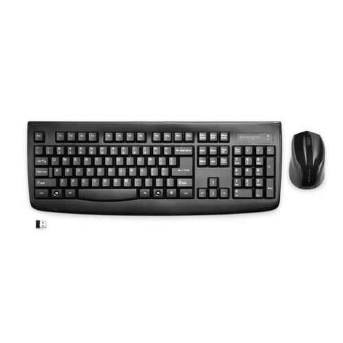 Kensington K72324USA Kabellose Tastatur- und Maus-Kombination – Vollformat QWERTZ, Schwarz