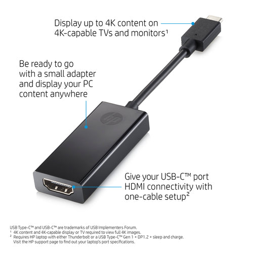 HP USB-C to HDMI 2.0 USB graphics adapter