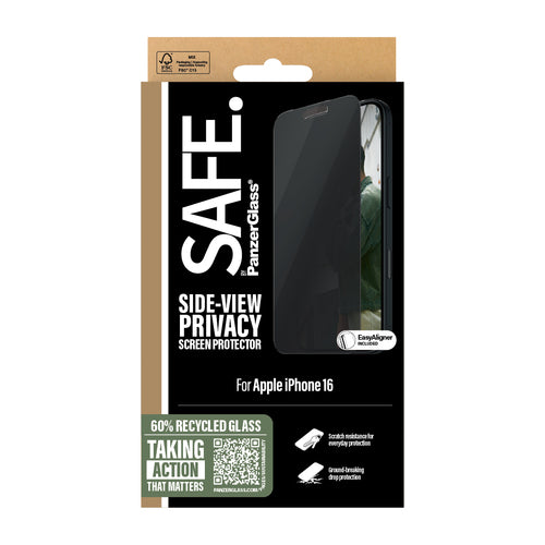 PanzerGlass SAFE. by ® Privacy Screen Protector iPhone 16 | 15 | Ultra-Wide Fit