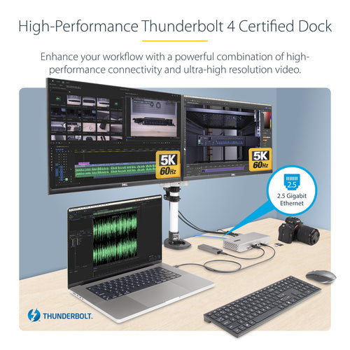 USB4 Thunderbolt 4 Docking Station 98W Charging Quad Display