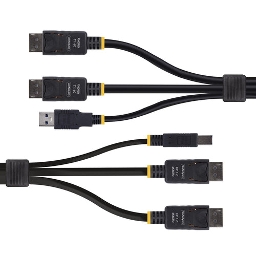 StarTech.com DDU1226 KVM Cable - 6ft Dual-DisplayPort & USB 3.0 - 4K 60Hz