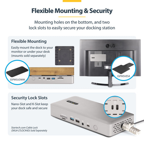 USB4 Thunderbolt 4 Docking Station 98W Charging Quad Display