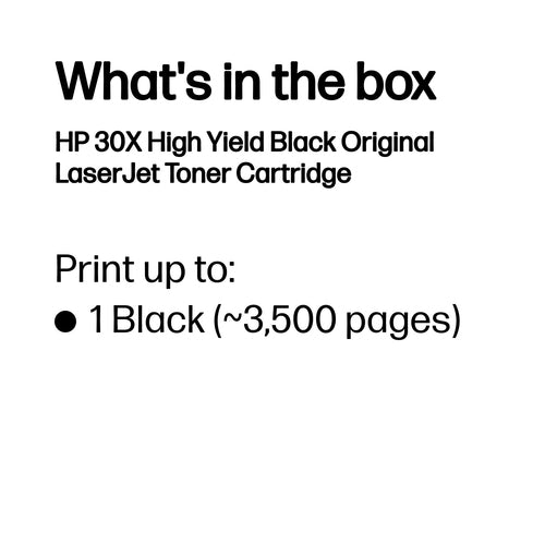 HP 30X High Yield Black Original LaserJet toner cartridge