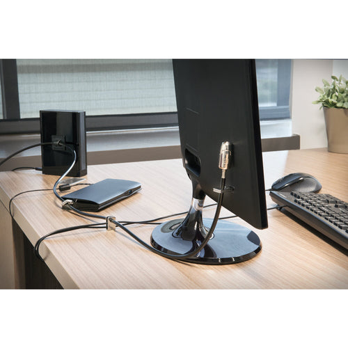 Kensington Locking Kit 2.0 - 2.44m Cable Lock - Carbon Steel - Black/Silver