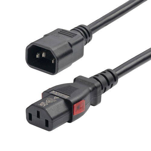 Stromverlängerungskabel 1,2m 10A 250V C14 auf verriegelbaren C13 UL-gelistet