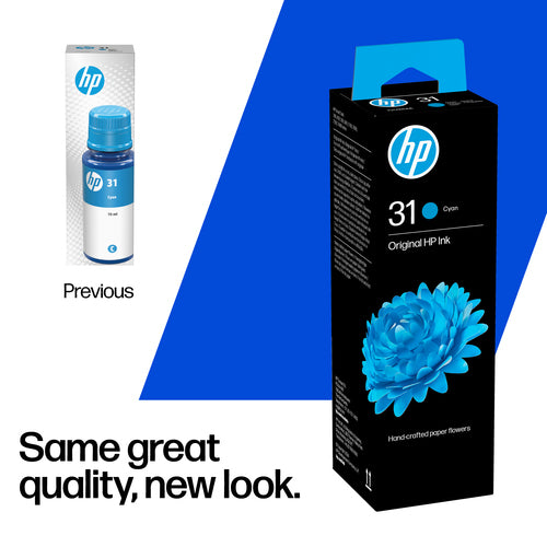 HP 31 70ml Cyan Original Bottled Ink Cartridge for Smart Tank SeriesPrinters