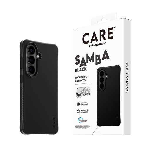 PanzerGlass CARE™ by ® Samba Case Black w. Qi Samsung Galaxy S26 mobile phone case
