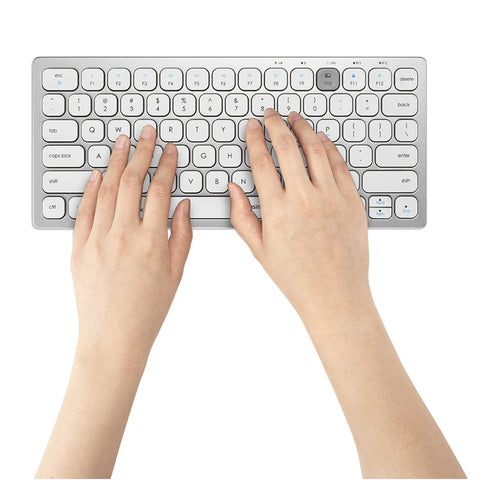 Kensington K75504US-SP Mini Wireless Tastatur – RF & Bluetooth – Silber – QWERTZ Layout