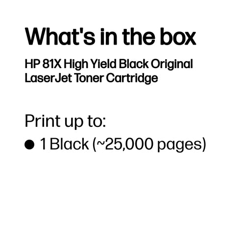 HP 81X High Yield Black Original LaserJet toner cartridge