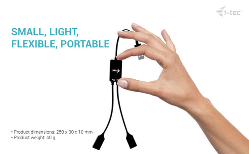 i-tec USB-A Cable HUB 2 port (2x USB-A) USB cable