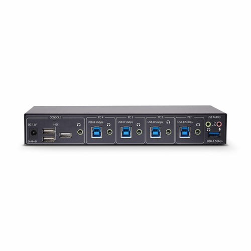 4-Port KVM Switch USB Audio Peripheral Sharing for 4 Computers