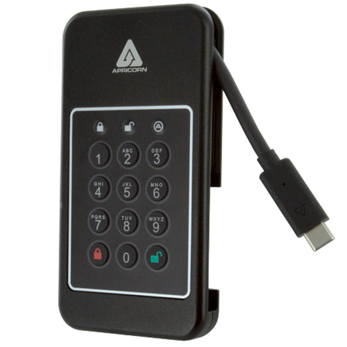 Portable 2TB USB Type-C External Hard Drive 1000 MB/s Password Protection