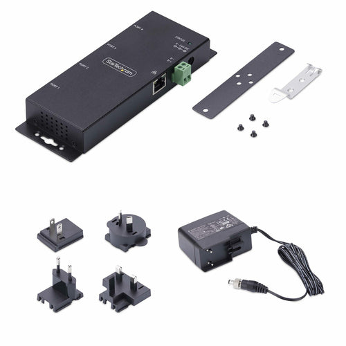 4-Port Serial to Ethernet Adapter StarTech.com IP Device Server Wall Mountable Metal Housing