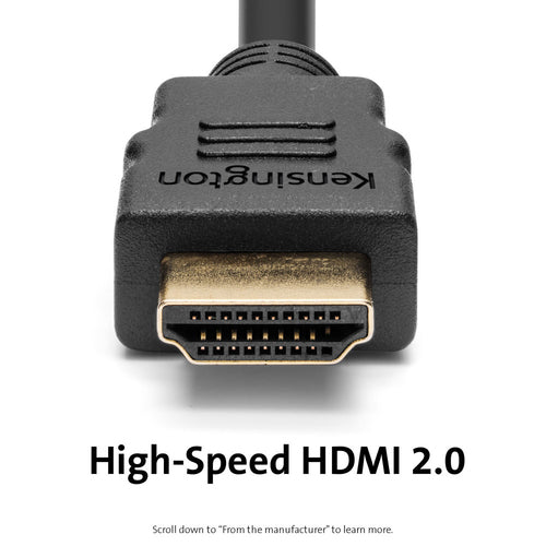Kensington K33020WW High Speed HDMI Kabel mit Ethernet - 1,8m, 18 Gbit/s, Schwarz