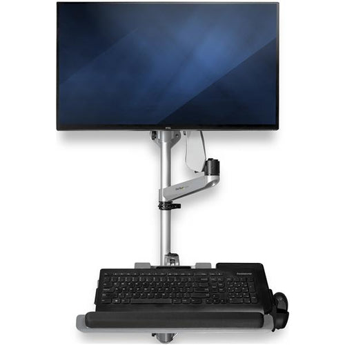 StarTech Sit-Stand Wall Mount Workstation with 34" Monitor Arm & Keyboard Tray - Ergonomic Desk Solution