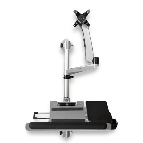 StarTech Sit-Stand Wall Mount Workstation with 34" Monitor Arm & Keyboard Tray - Ergonomic Desk Solution