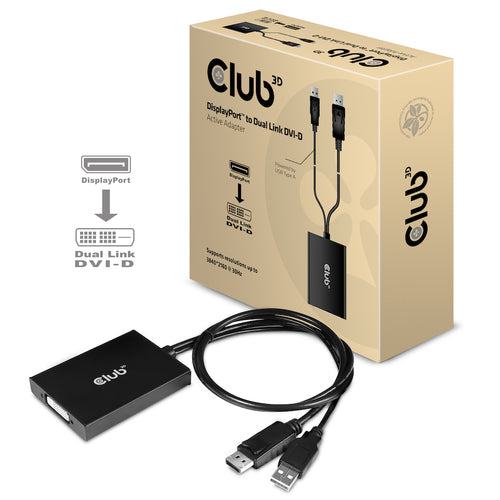 DisplayPort zu Dual-Link DVI-D aktiver Adapter 0,6m Club3D