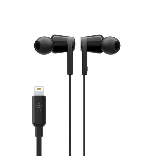 Kabelgebundene Kopfhörer Belkin Rockstar für Anrufe & Musik in Schwarz