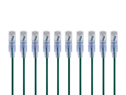 Cat6a Networking Cable 0.15m U/UTP RJ-45 Green