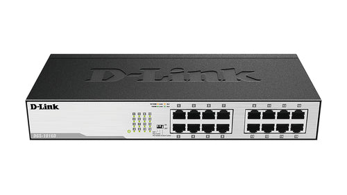 Gigabit Ethernet Unmanaged Network Switch D-Link DGS-1016D Rack Mount 1U